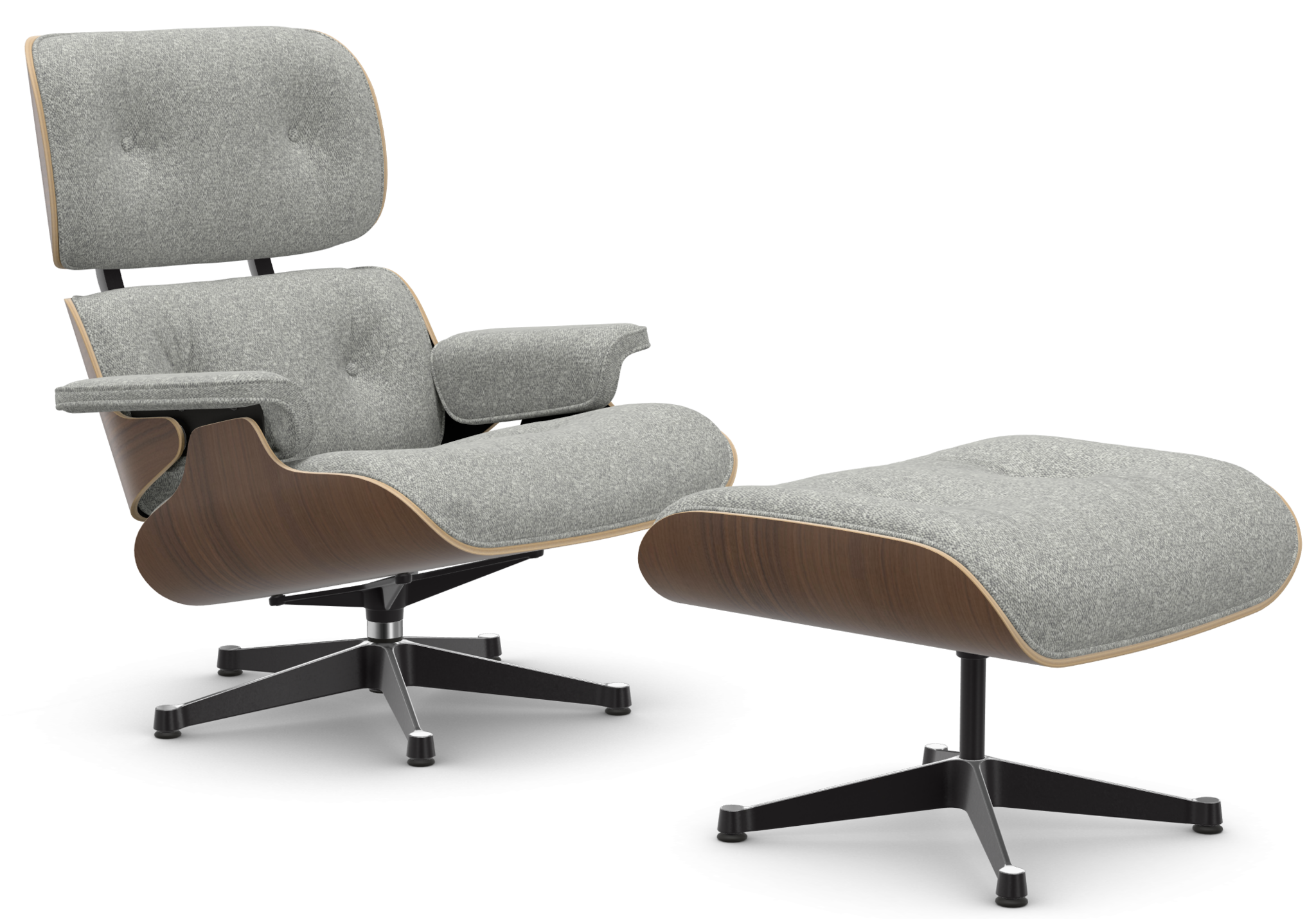 vitra Eames Lounge Chair & Ottoman - zwart notenhout / Nubia