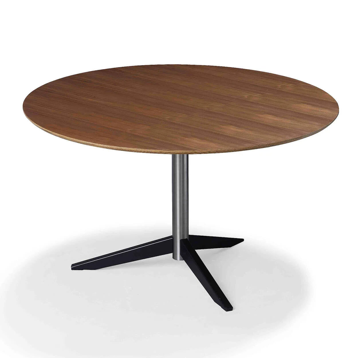 Spectrum TE 06 tafel Martin Visser - Ø 130 cm. - RVS onderstel - Amerikaans noten