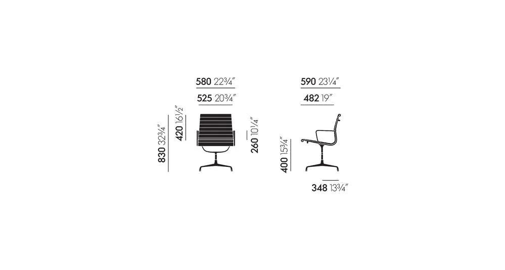 vitra Eames Aluminium Chair EA 107 - Conference - Netweave