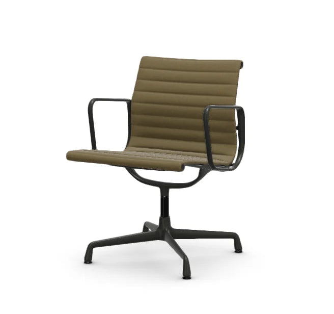 vitra Eames Aluminium Chair EA 108 - Conference - Hopsak - Hopsak dark grey/mustard - gecoat diepzwart onderstel