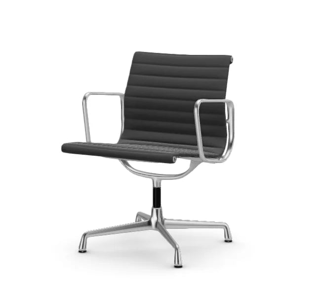 vitra Eames Aluminium Chair EA 108 - Conference - Hopsak - Hopsak dark grey/nero - verchroomd onderstel