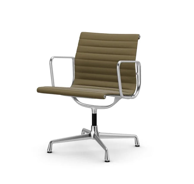 vitra Eames Aluminium Chair EA 108 - Conference - Hopsak - Hopsak dark grey/mustard - verchroomd onderstel