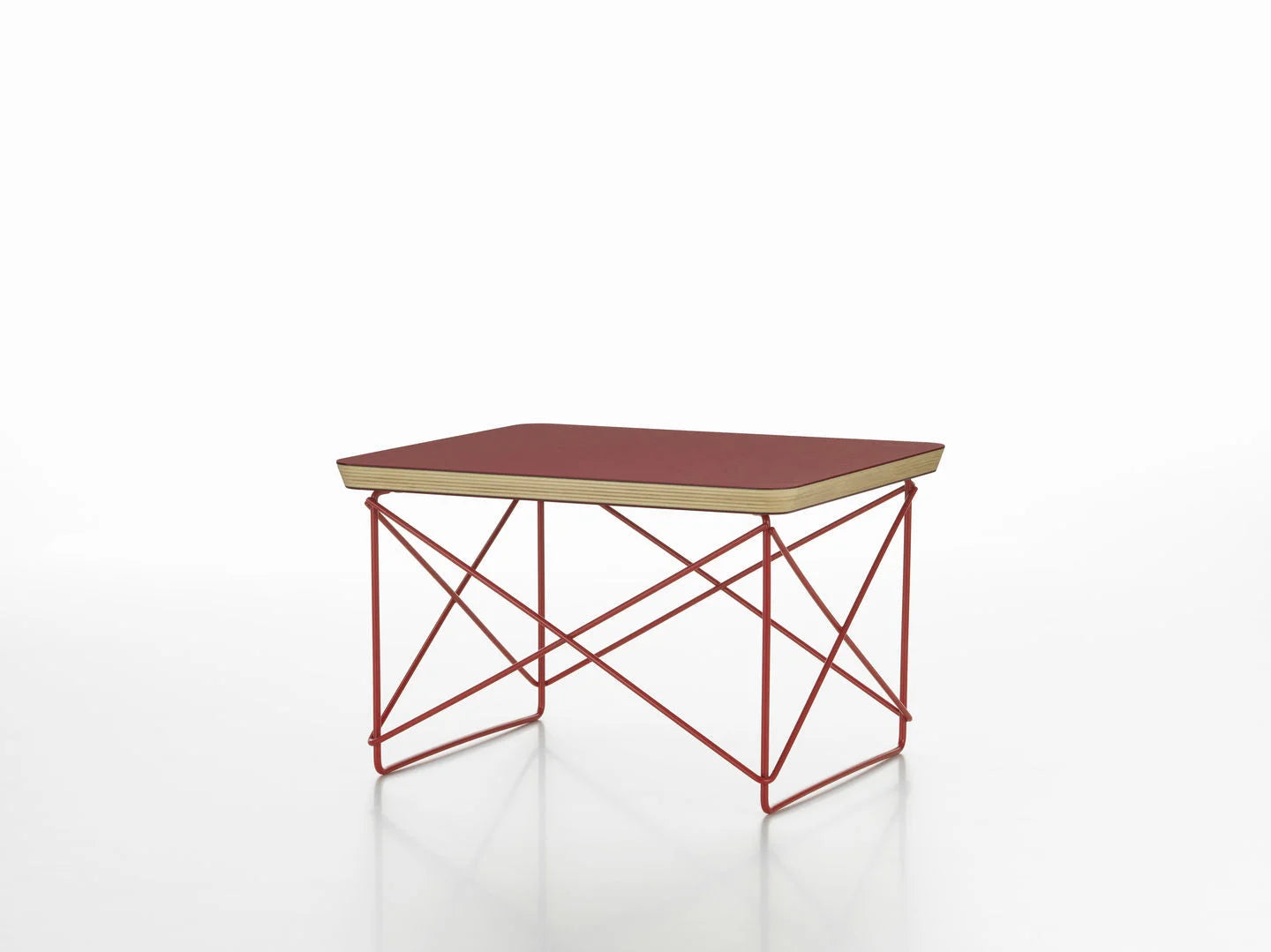 vitra Eames Occasional Table LTR linoleum Dark Brick - onderstel eames classic red - linoleum Dark Brick - onderstel
